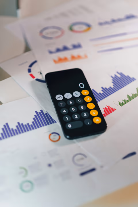 Calculadora sobre gráficas impresas